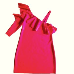 Zara Women's Dress Coral One Shoulder Mini  Size M
